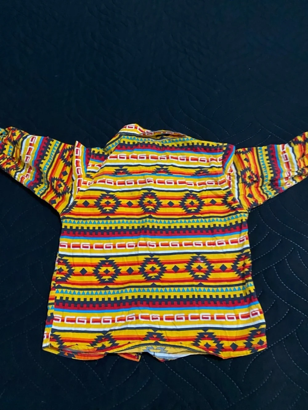COOGI Spellout Y2K Aztec Pearl Button Down Long Sleeve Roll Tab Boys 3T Shirt